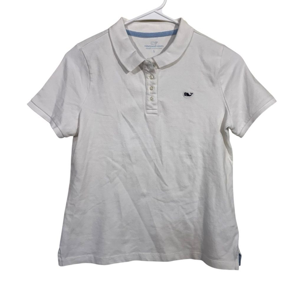 Vineyard Vines White Cotton Short Sleeve Polo Shirt